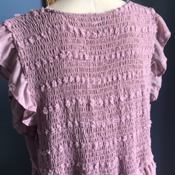 ARULA dusty rose Swiss dot sleeveless chiffon summer maxi dress size B 18-20 - Picture 8 of 14